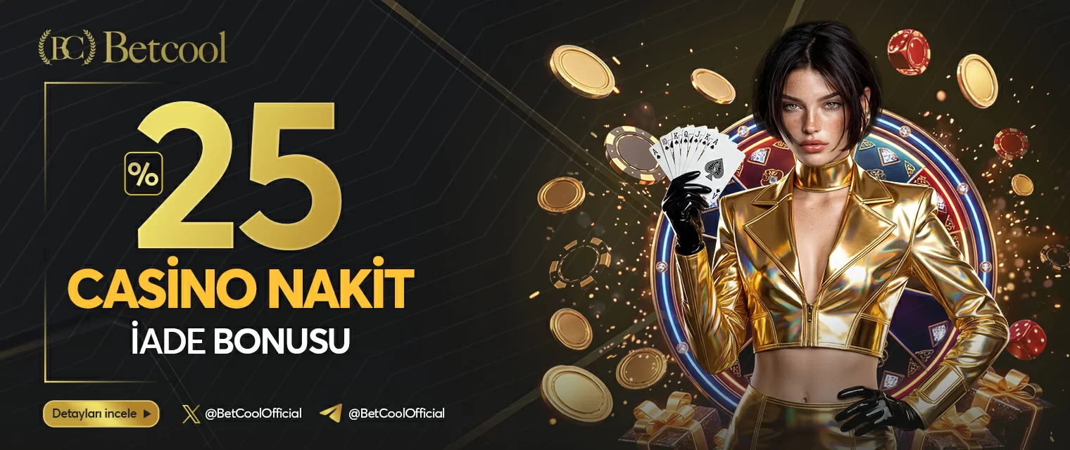 Betcool — Betcool casino nakit iade %20–%25 kampanya görseli