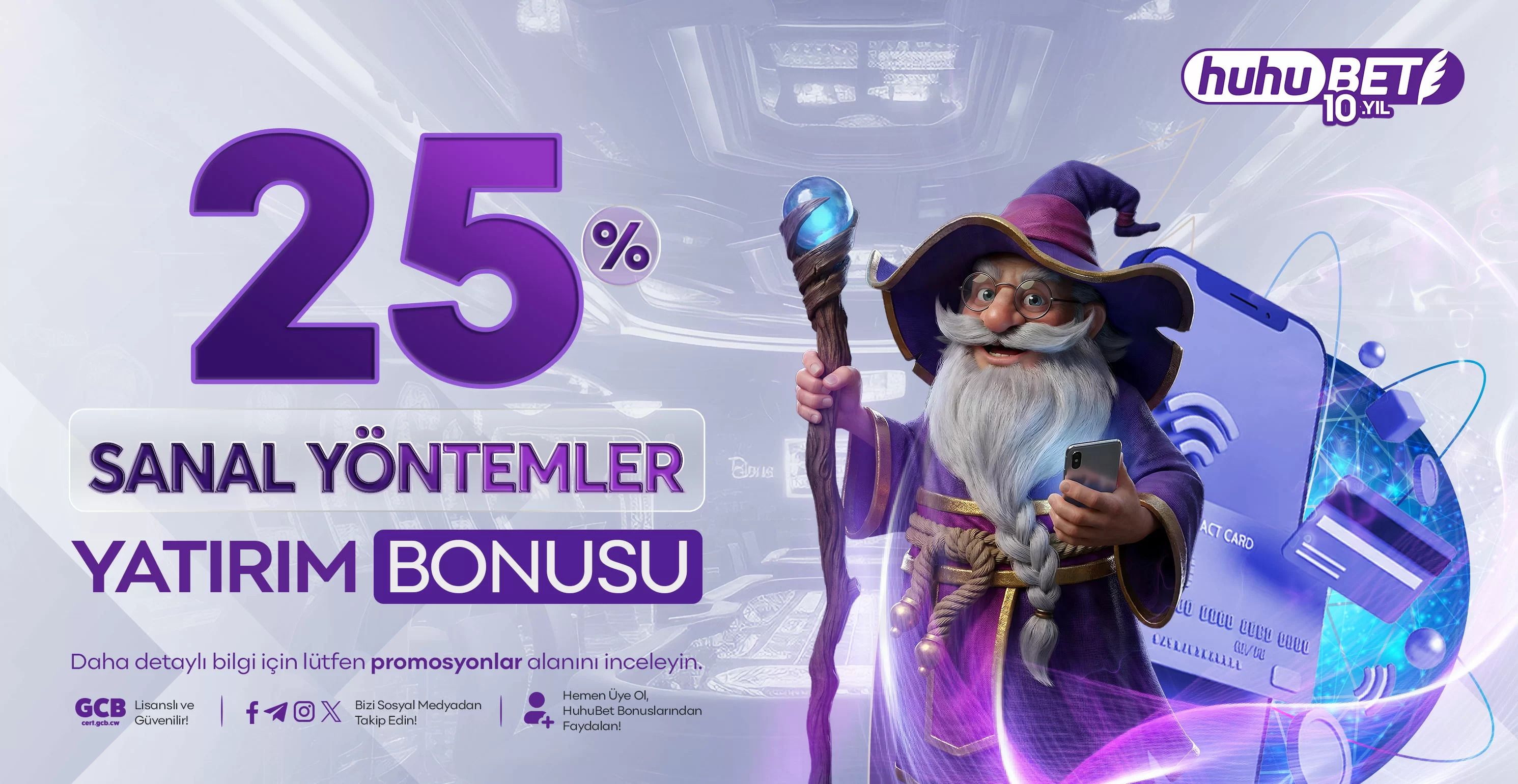 Huhubet — Huhubet %25 sanal yöntemler kampanya görseli