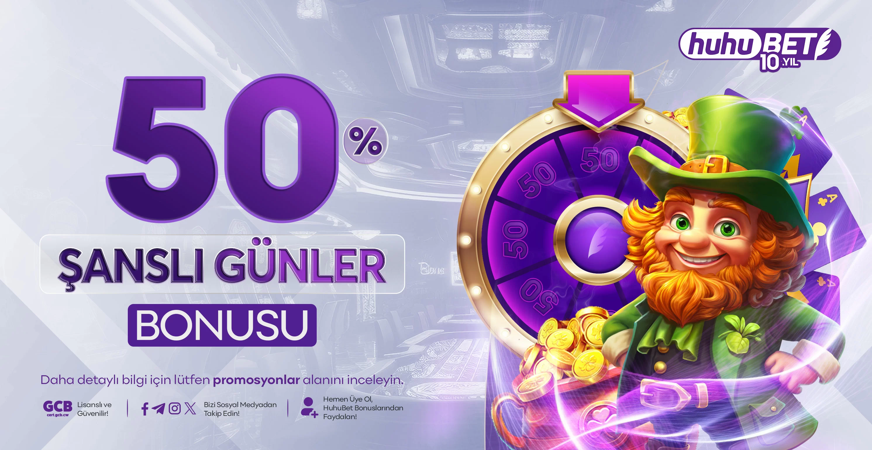 Huhubet — Huhubet %50 Şanslı Günler kampanya görseli