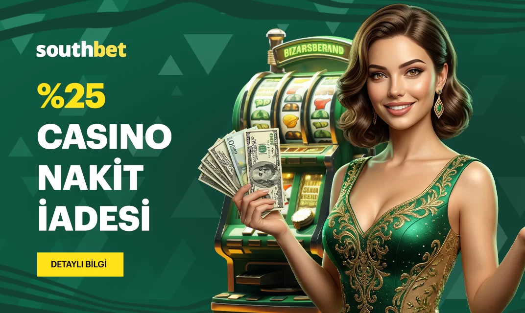 Southbet — Southbet casino nakit iade %20–%25 kampanya görseli