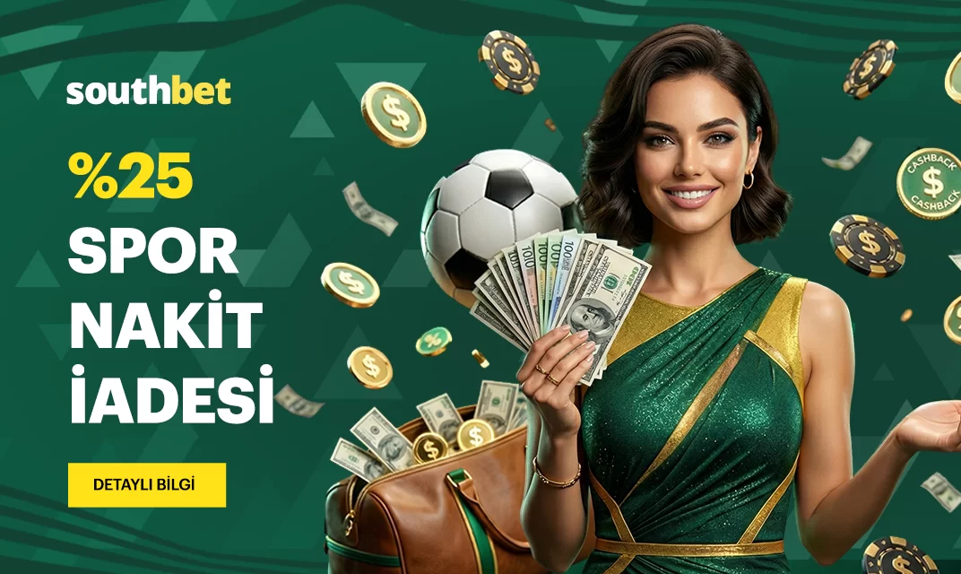 Southbet — Southbet spor nakit iade %20–%25 kampanya görseli